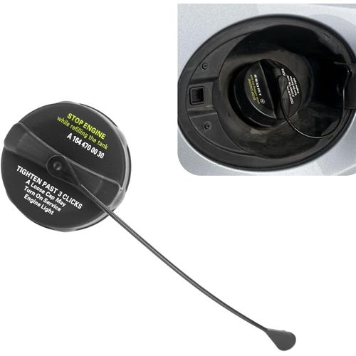 Polcatay Fuel Tank Cap, Fuel Filler Seal Leak Proof Cap with Rubber Ring, ABS Waterproof Heat Resistant Precision Fit Fuel Cover Replacement A1644700030, Compatible with Mercedes-Benz (Black)
