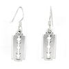 Sterling Silver Razor Blade Barber Dangle Earrings