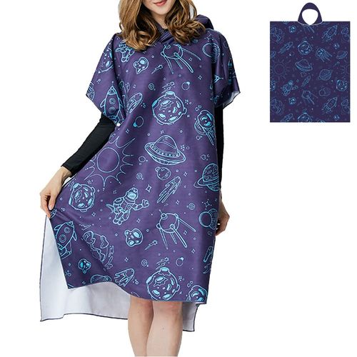 Besince Poncho, Towel Poncho, Microfiber Hooded Surfing Poncho, Sauna Poncho, Bathrobe, Men's, Women's, Lightweight, Quick Drying, Water Absorbent, Breathable, Cold Protection, Convenient Storage,