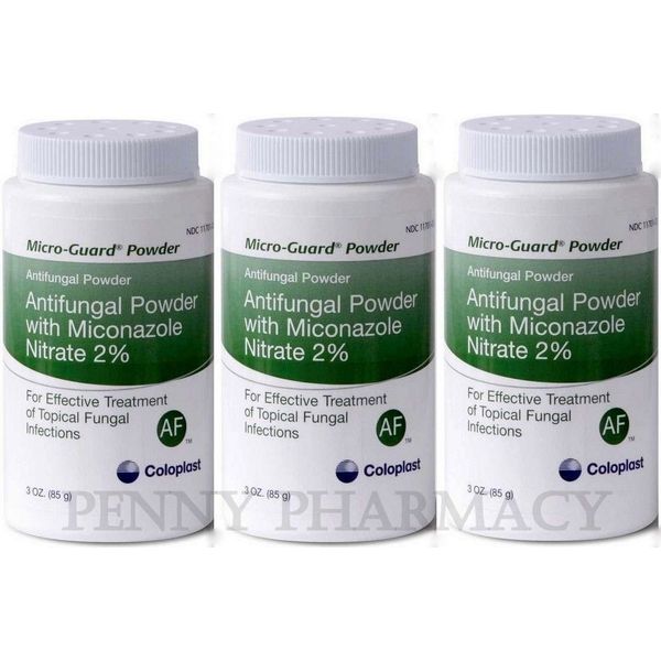 MICRO GUARD Miconazole 2% Antifungal POWDER 3oz ( 3 pack ) ~