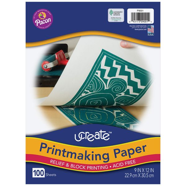 Ucreate Printmaking Paper, 9"x12", White, 100 Sheet, P9001
