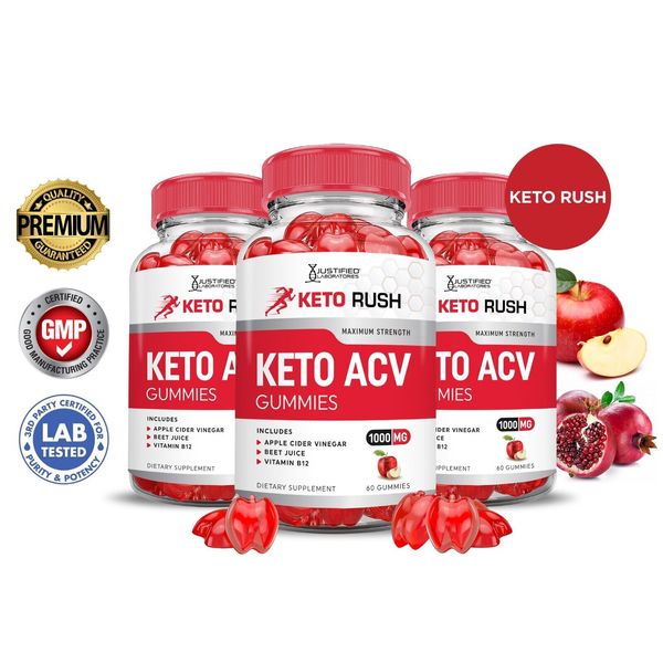 Keto Rush ACV Gummies 1000MG Apple Cider Vinegar 180 Gummys