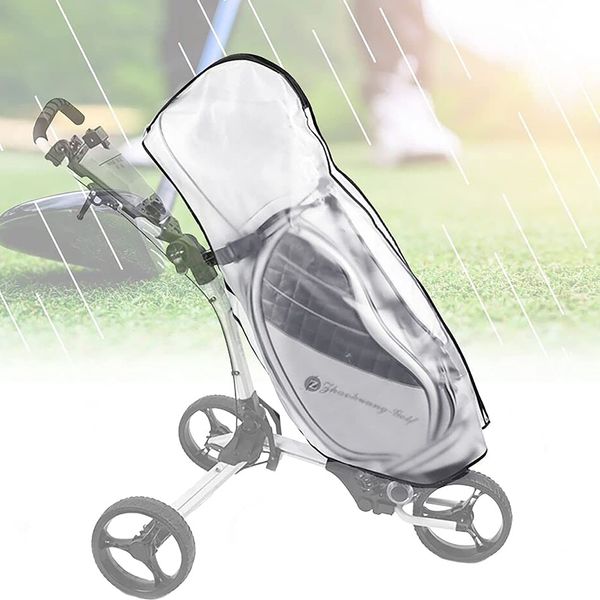 RUIXIA 1pcs Golf Cart Bag Universal Golf Regen Cover Golftasche Wasserdicht Regenüberzug Regenhaube transparente Regenhülle Regenhaube Cape PVC Golf Bag Regenschutzhüllen Tragbares Golfschutz Zubehör