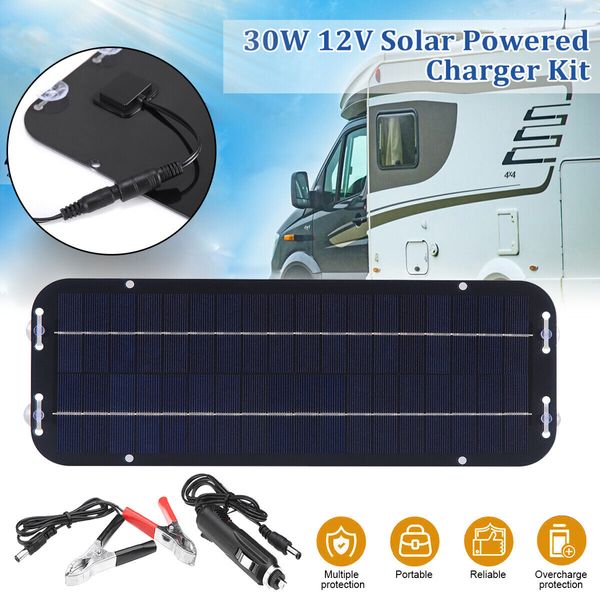 30W 12V Solar Panel Kit Portable Trickle Charger Battery Charger For Car Rv Boat