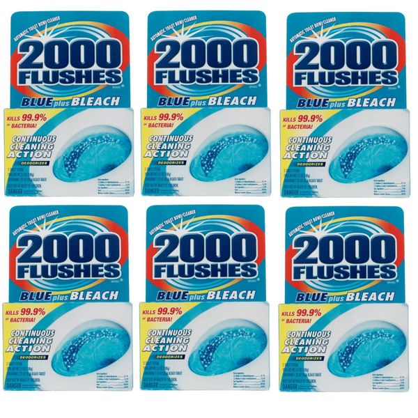 6 ~ 2000 Flushes Clean Scent Automatic Bathroom Bowl Cleaner 2 Tablets/Box