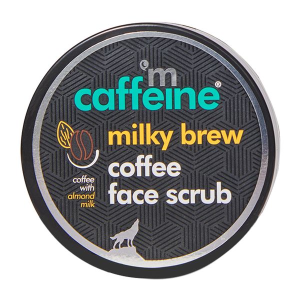 mCaffeine Milky Brew Coffee Face Scrub - Face Cleanser for Glowing Skin - Face Wash Removes Tan and Blackheads - Mandelmilch - All Skin Types - 75ml