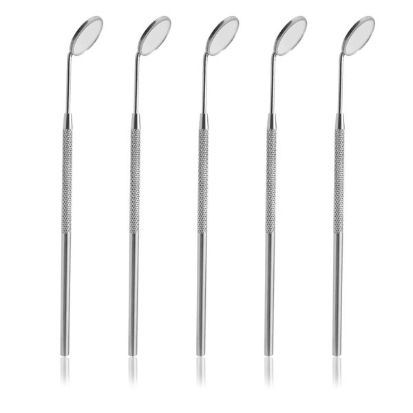 Lainrrew 5 Pcs Eyelash Extensions Mirrors, Detachable Mini Makeup Mirror Dental Mirror Inspection Mirror Stainless Steel Beauty Tools Lash Tools Dental Tool for Observing Eyelash Extensions Mouth