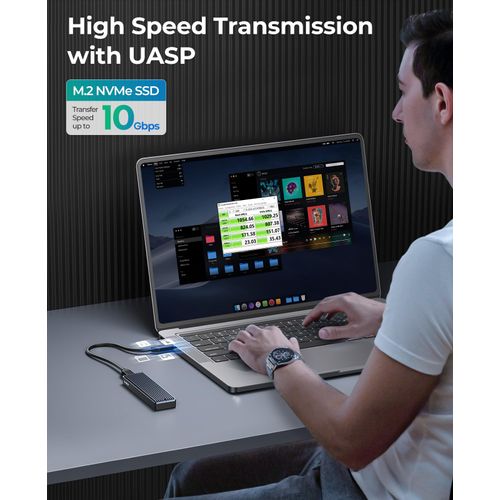 ORICO M.2 NVMe SSD Enclosure, USB 3.1 Gen 2 (10 Gbps) to NVMe PCI-E M.2 SSD Case Support UASP for NVMe SSD Size 2230/2242/2260/2280(up to 2TB)
