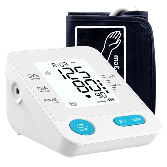 Blood Pressure Monitor Upper Arm Big LCD Backlit Screen Auto