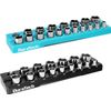 DURATECH 2PCS Magnetic Socket Organizer Set 1/2" Drive SAE&Metric Socket Holders