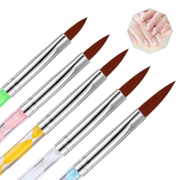 Nail Art Brushes Set, 5 Pieces Professional Nail Art Pens UV Gel Brush Nail Accessories, Acrylic Nail Paint Brush Nail Pens for Nail Design Nail Art Tool Set for DIY Painting Drawing Dotting