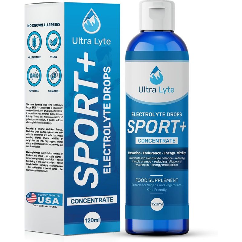 Ultra Lyte Keto Electrolytes - Vegan Mineral Drops For Hydration Muscle Cramps 96 Portions