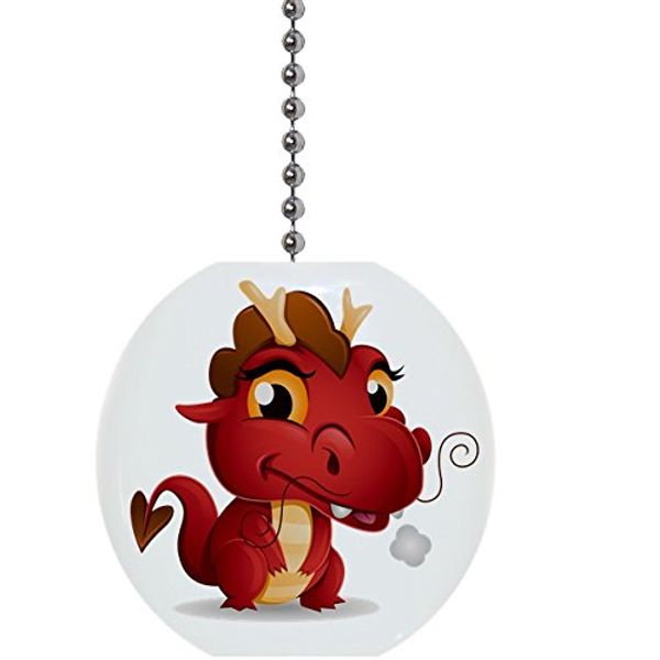 Carolina Hardware and Decor Baby Dragon with Big Eyes Solid Ceramic Fan Pull