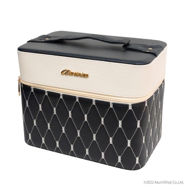 PU Large Capacity Cosmetic Storage Makeup Box Large Capacity Cosmetic Box Makeup Storage Box Easy to Use Makeup Pouch Portable Large Mirror Professional ANGELIQUE