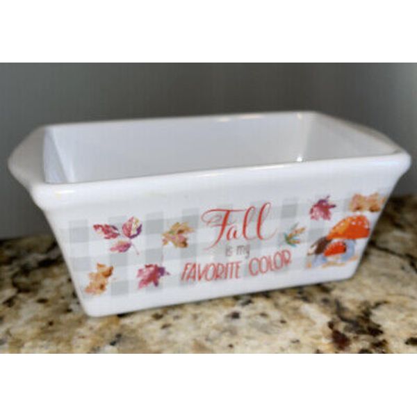 Royal Norfolk Harvest Mini Ceramic Loaf Pan "FALL IS MY FAVORITE COLOR"