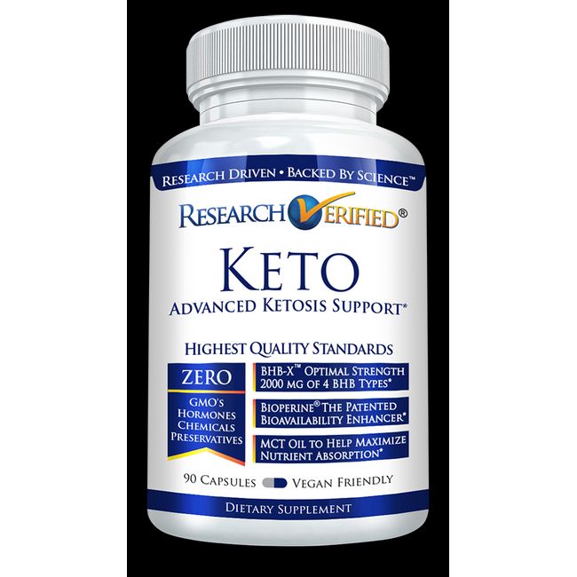 Research Verified KETO Advanced Ketosis Support - 90 Capsules - Exp 2025