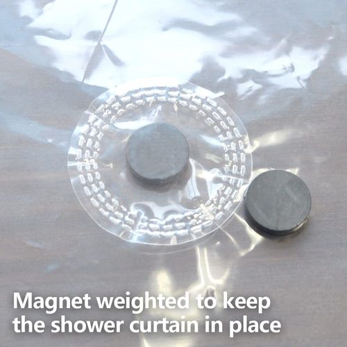 YISURE Short Shower Curtain Liner 48 Inch Length, Clear Peva Vinyl Waterproof Walk in Tub Shower Curtain Sets with 3 Heavy Magnets 70x48''