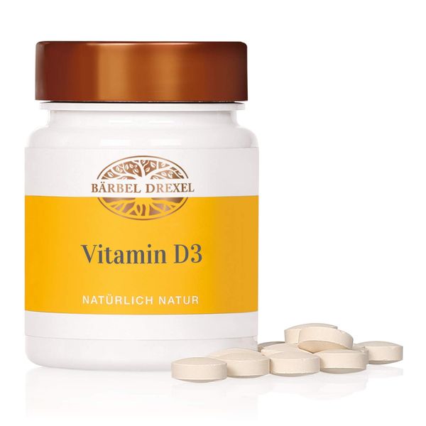 BÄRBEL DREXEL® Vitamin D3 Vegan Presslinge + Hochdosiert (100 Stk) Sonnenvitamine, Vitamin-D3-Mangel, 100% Vegan aus pflanzlichen Flechten, Herstellung Deutschland, Vitamin D, Immunsystem stärken