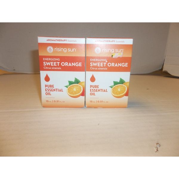 NIB Rising Sun Energizing Sweet Orange Citrus - Pure Essential Oil - 15 Mil x 2