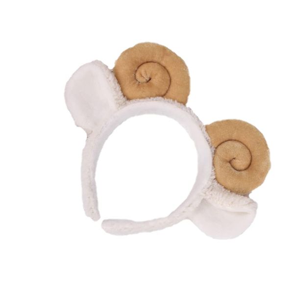 PRETYZOOM Spiral Hair Ties Plush Goat Sheep Hair Bands Plush Sheep Headband Sheep Horn Ear Headband Cartoon Animal Headband Hair Styling Party Favors (Yellow) Womens Hats Winter Womens Headbands