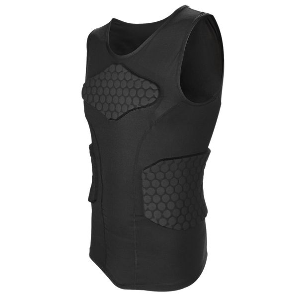 Linkidea Youth Soccer Impact Vest, Padded Protective Sleeveless Chest Vest for Contact Sports, Soccer Goalie Vest with Torso & Rib Protection, Lightweight, Non-Restrictive, Ages 12-16