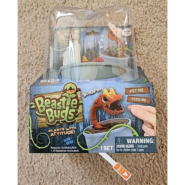 NEW! Beastie Buds Interactive Electronic Toy Snap Dragon Dancing Plant. SEALED!