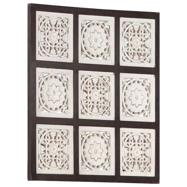 Wall Panel Framed Wall Art Decor Wall Covering MDF Brown and White vidaXL