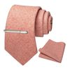 RBOCOTT Peach Wool Tie and Pocket Square, Tie Clip Set for Men (b)
