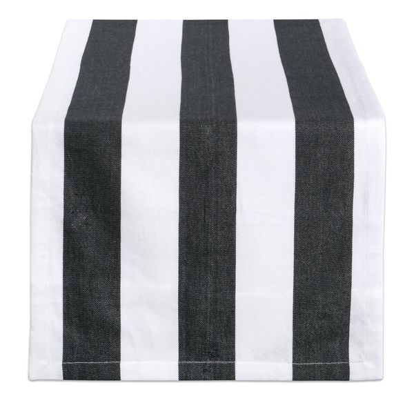 DII Dobby Tabletop Collection, Black, 18x108 Table Runner