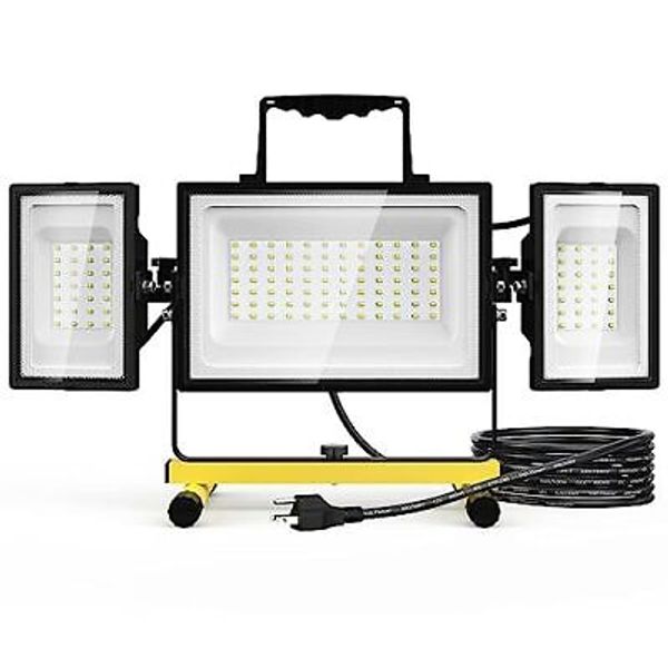 80W Led Work Lights 3 Adjustable Head, 6700LM Foldable Work Flood Light,