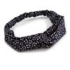 Dark Blue/White Floral Twisted Fabric Elastic Headband/Headwrap