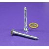 Zinc Hex Head Lag Screw 7/16 Hex Size 1/4 Thread x 2.00" Length, 100 pcs