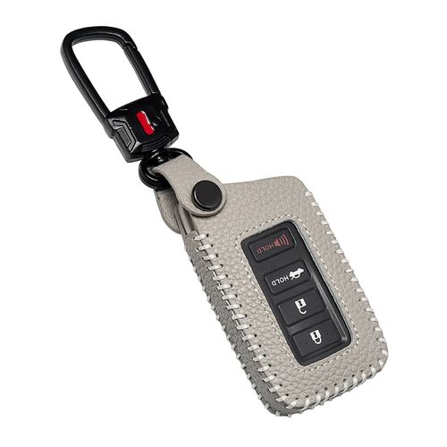 YONUFI for Lexus Key Fob Cover with Keychain Leather Car Smart Key Case Protector Holder Compatible 2014-2023 Lexus ES GS is RC NX RX GX LX LS RS LC UX (Gray)