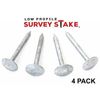 4-Pack - Low Profile Survey Marker - Property Boundary Stake - PLAIN COLOR 