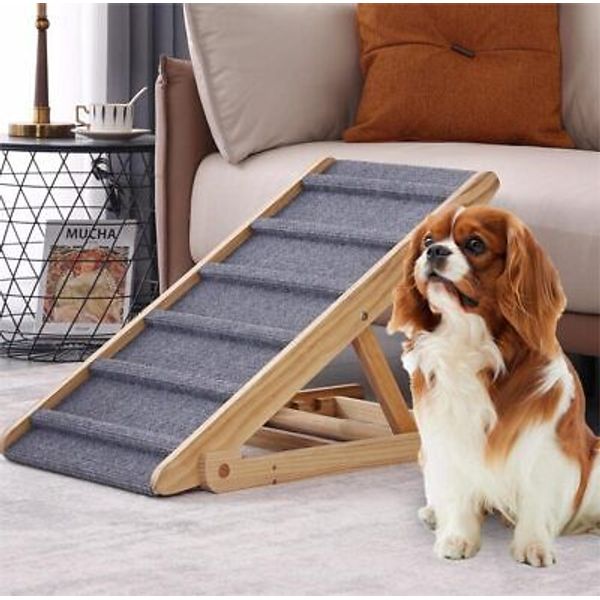 Dog Ramp,Portable Dog Pet Ramp for Car Bed Couch SUV, Dog Stairs for High Beds,P