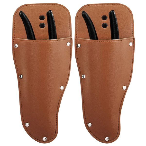 2 Pcs Garden Leather Sheath Tool,WideSmart Garden Leather Sheath Pouch Holsters Gardening Case Leather Sheath Pouch Holder Pu Leather Holster Protective Case for Pliers Pruning Shears Scissors Tools