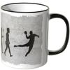 JUNIWORDS Tasse - Evolution Handball - Keramik mit Henkel - Schwarz, 0,3 l