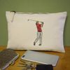 'Golf Lady' Canvas Clutch Bag/Accessory Case (CL00037187)
