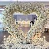 Wedding Arch Stand White Heart Shape Double Layers Wedding Backdrop Stand Metal