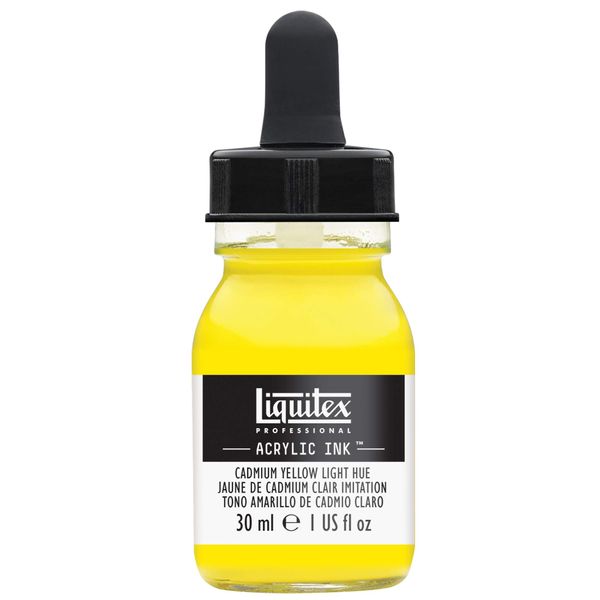 Liquitex 4260159 liquid Professional Acrylic Paints - Ink, 30 ml, high pigmented Airbrush Paint, cadmium yellow light color tone