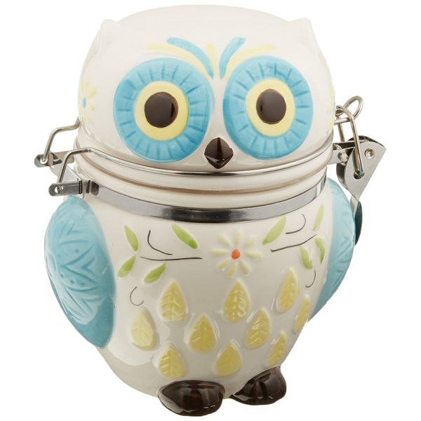 Boston Warehouse Hinged Jar with Floral Owl Design