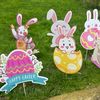 eBoutik - Easter Decorations - Easter Bunny & Easter Egg Colourful Décor For Children Easter Egg Hunts (Easter Garden Stakes Decor)
