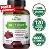 USDA Organic Extra Strength Beet Root 20:1 Extract 8000 mg Strength 120 Capsules