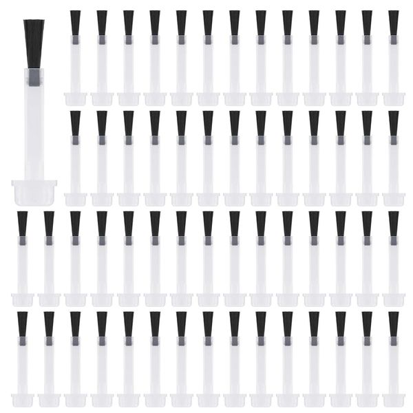 JIYIN 60 Pcs Replacement Nail Polish Brush, Disposable Nail Art Brush Set Soft Bristles Nail Brushes Disposable Dip Liquid Replacement Brush, Flat Head Brushe Nail Design Kit Nail Tools for Salon