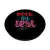Rock The Test Testing Day Retro Motivational Teacher Student PopSockets Swappable PopGrip