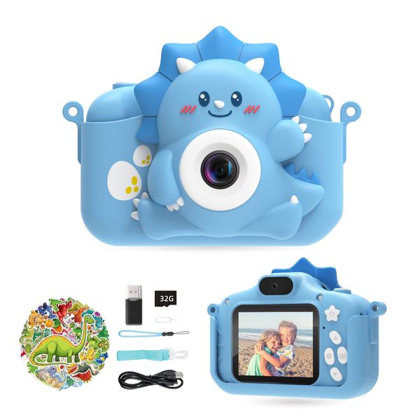 Kids Camera for Girls and Boys, HiMont Digital Camera for Kids with 32GB SD Card, 1080P Toddler Camera & Selfie Video Camera Suitable for Birthday & Christmas Toy Gift for Kids Age 3-10 (Blue)