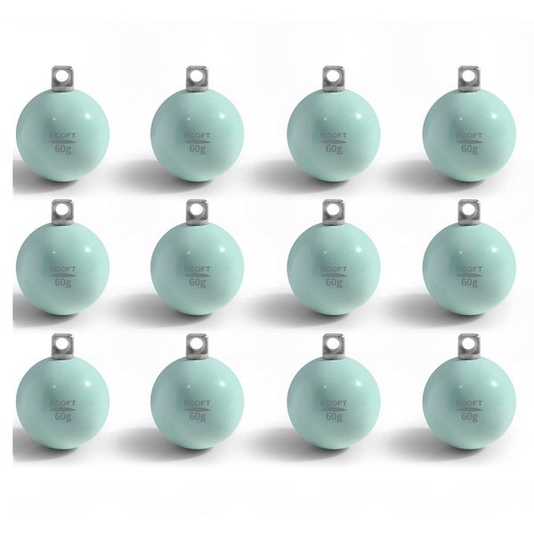 ECOFT Lead Free Sinker 20g - 200g Sphere Ball Shaped Round Fishing Weights Coated Fishing Sinker Deep Sinking Weight Assorted Size Pack Single Size and Boxed Mixed Set Deep Shallow Sea Fishing Weights