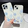 Emylisa Artistic Blue Tulip Flower Soft Designed for iPhone Case (Beige,for iPhone 14 Pro Max)