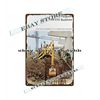 1968 rustic barnyard Backhoe machinery farming tin sign cottage shops