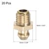 sourcing map Brass Straight Grease Fitting M8 x 1mm Thread Hydraulic Grease Fitting Accessories, 40Pcs